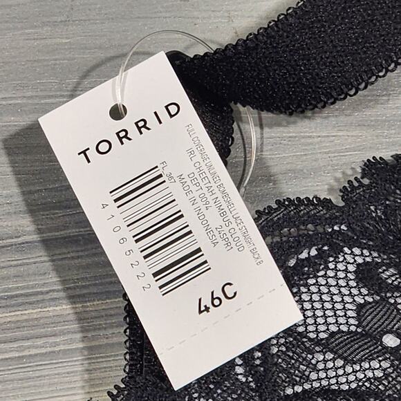 Torrid Full Coverage Unlined Bombshell Lace Straight Back Underwire Bra 46C - Picture 12 of 13